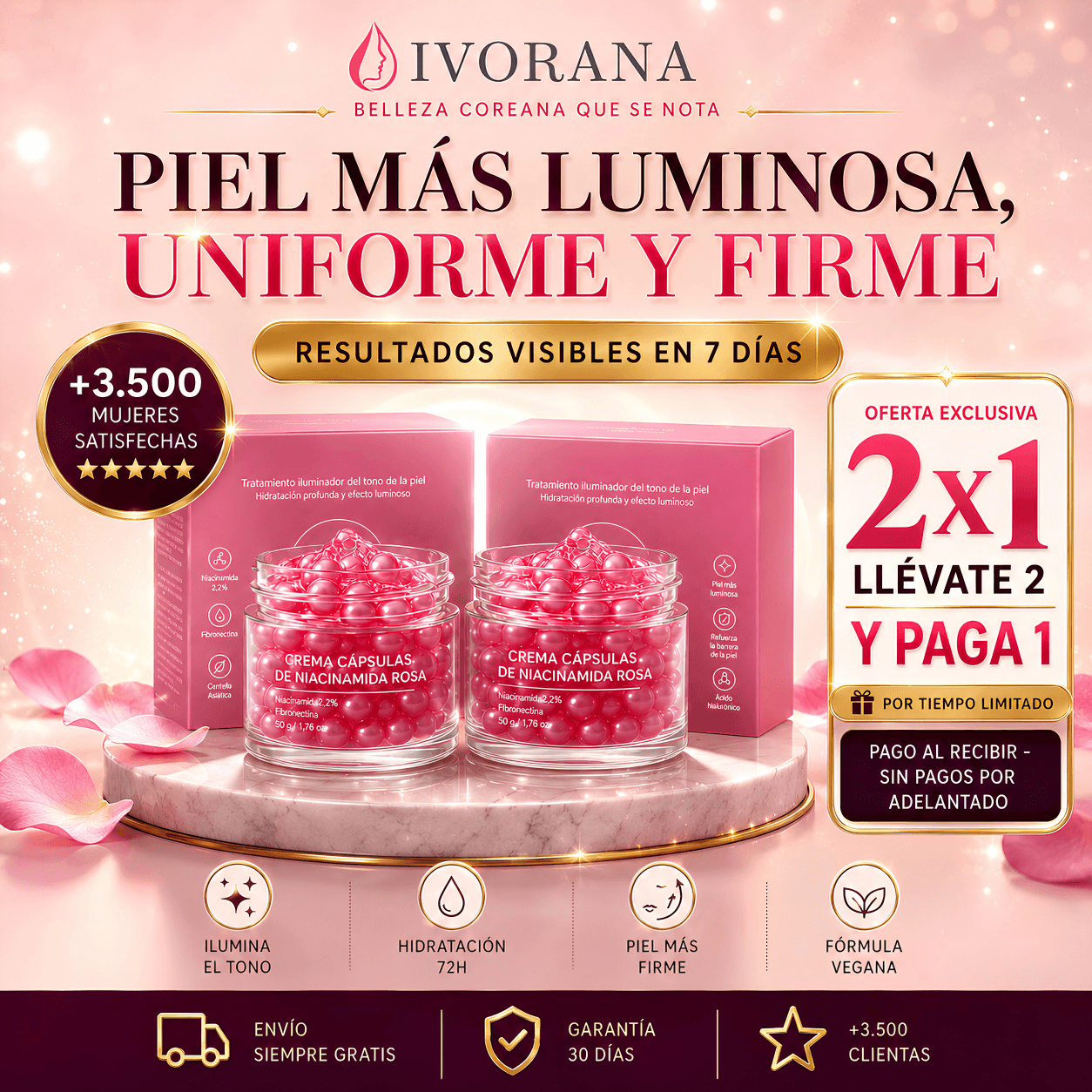 Crema Cápsulas de Niacinamida Rosa