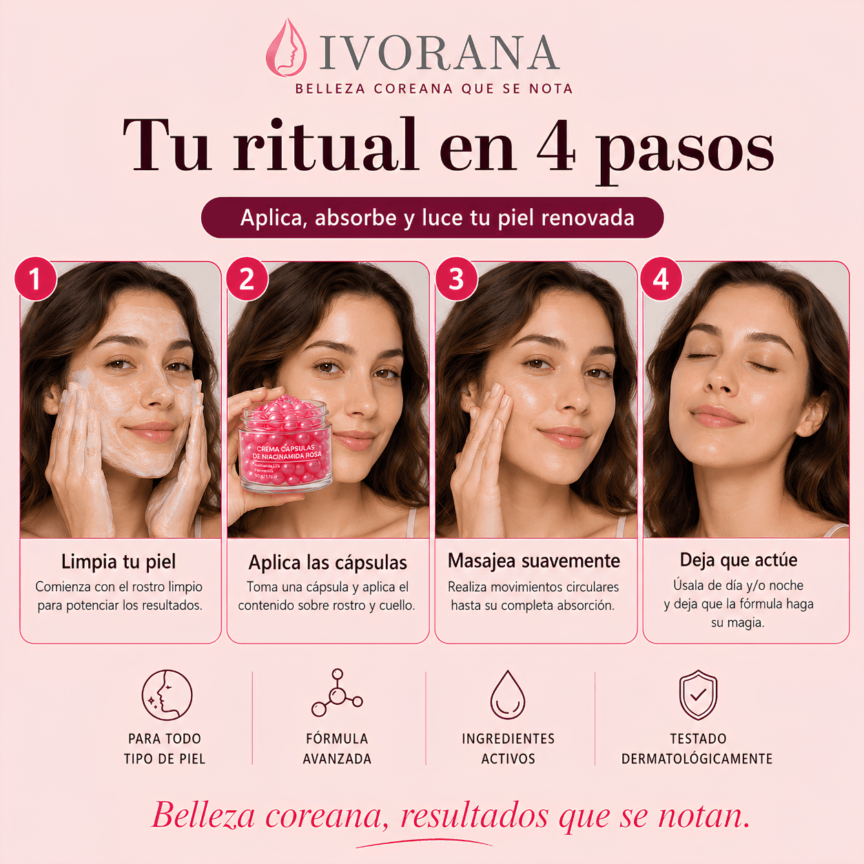 Crema Cápsulas de Niacinamida Rosa