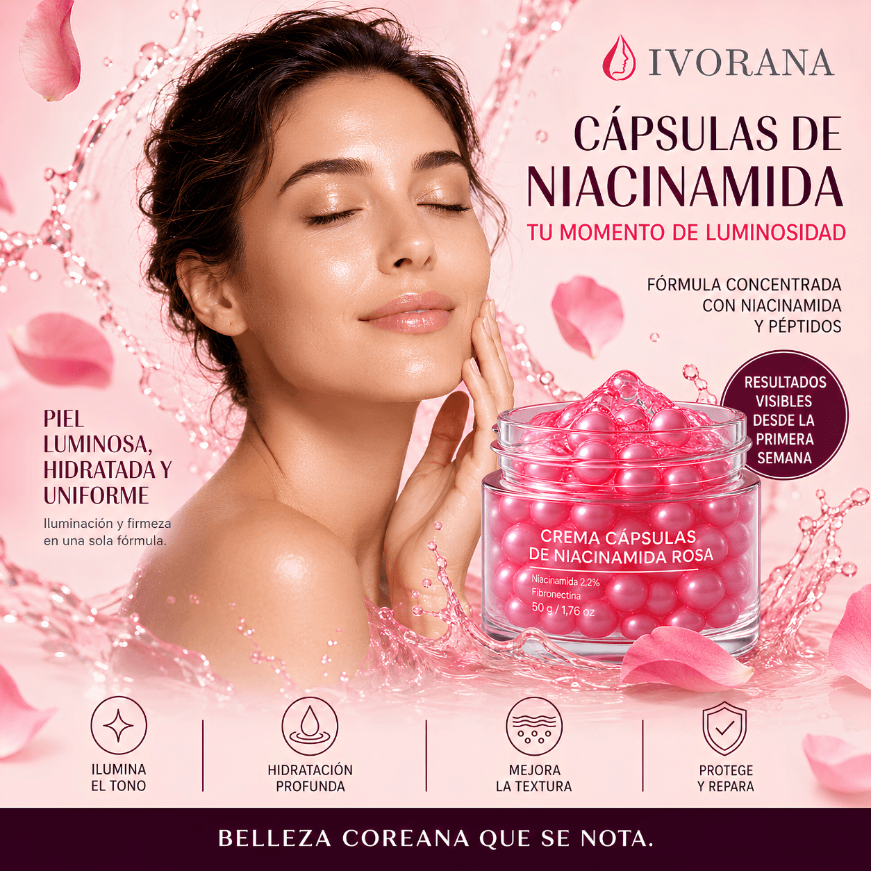 Crema Cápsulas de Niacinamida Rosa