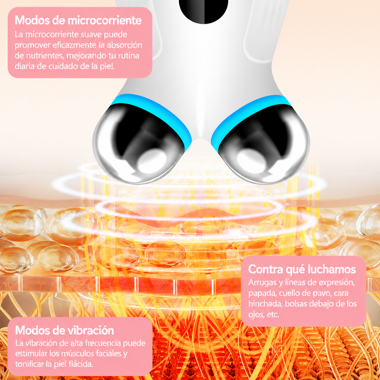 Dispositivo Microcorriente Facial — Lifting Antiedad, Reafirmante y Antiarrugas en Casa