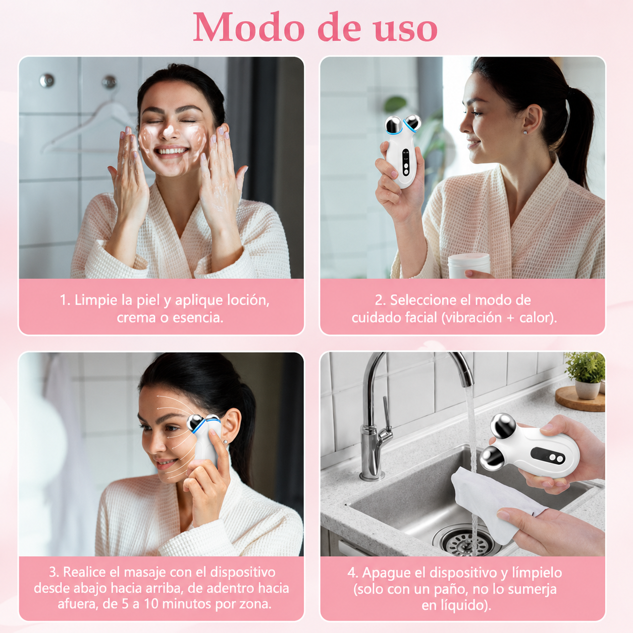 Dispositivo Microcorriente Facial — Lifting Antiedad, Reafirmante y Antiarrugas en Casa