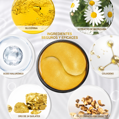 Parches de Ojos 24K Gold — Reduce Ojeras, Bolsas y Arrugas con Colágeno e Hialurónico