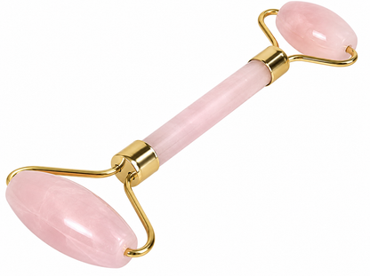 Roller Cuarzo Rosa Facial — Masaje Antiinflamatorio, Drenaje Linfático y Piel Luminosa