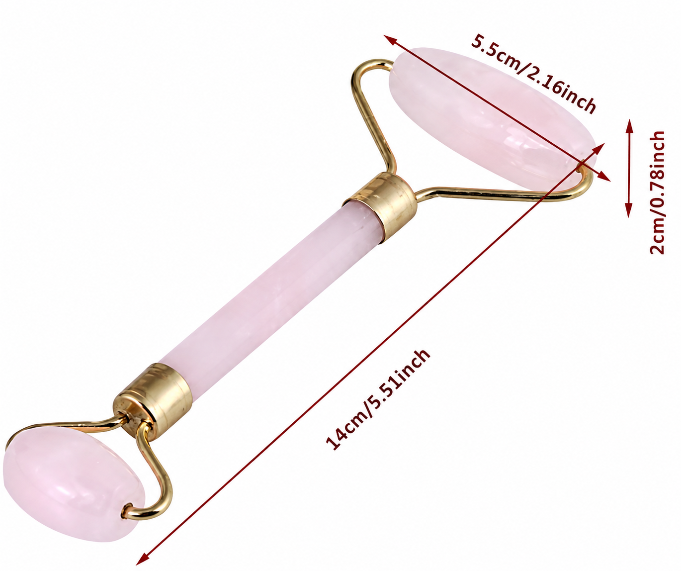 Roller Cuarzo Rosa Facial — Masaje Antiinflamatorio, Drenaje Linfático y Piel Luminosa