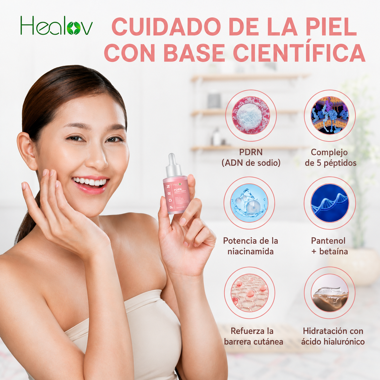 Sérum PDRN Facial Korean Skincare — Regeneración Celular, Hidratación Profunda y Anti-Manchas