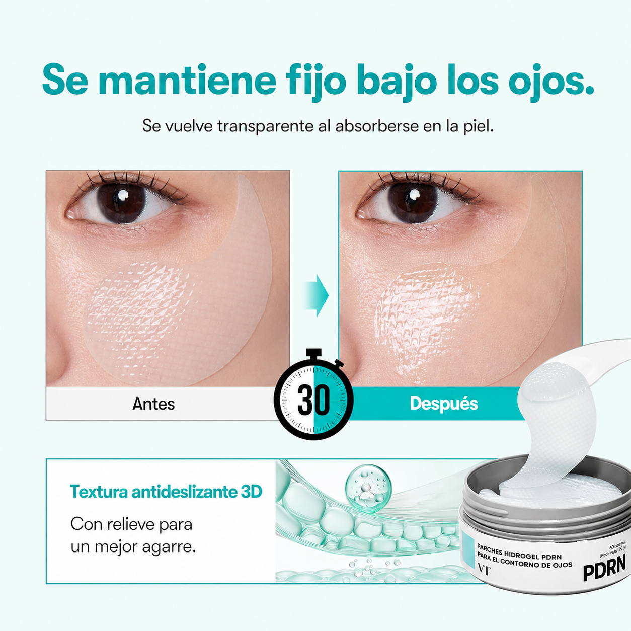 Parches Coreanos PDRN Ojos — Regeneración Intensiva, Anti-Ojeras y Contorno Joven